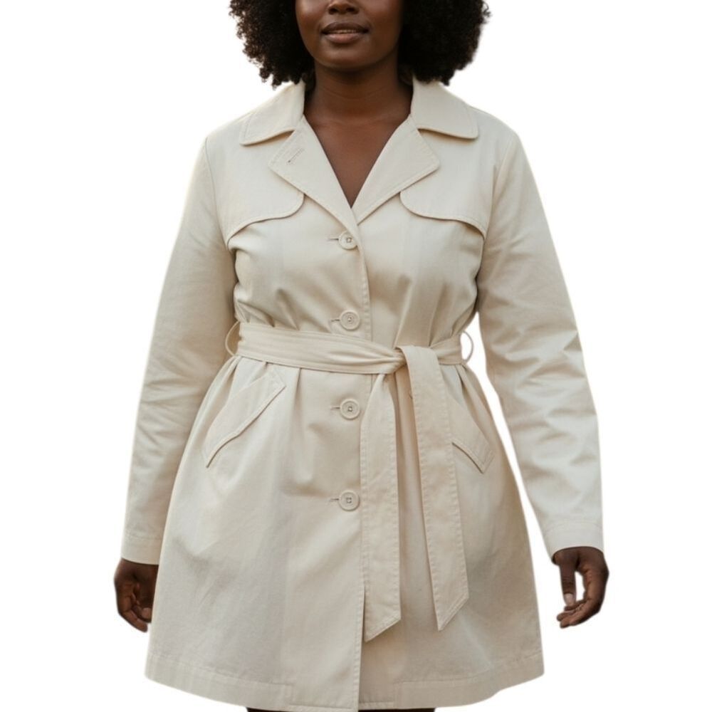 Colebrook Cream Women's Trench Coat sz XL